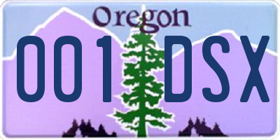 OR license plate 001DSX