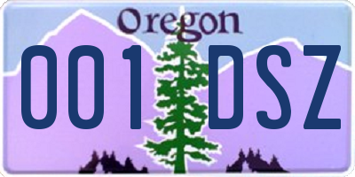 OR license plate 001DSZ