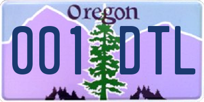 OR license plate 001DTL