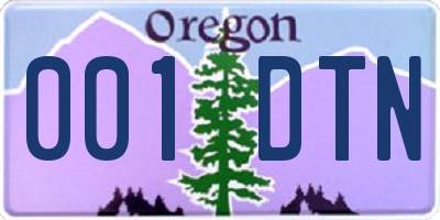 OR license plate 001DTN