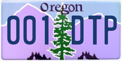 OR license plate 001DTP