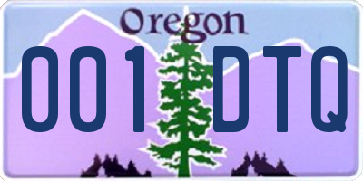 OR license plate 001DTQ