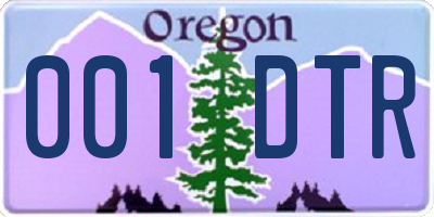 OR license plate 001DTR