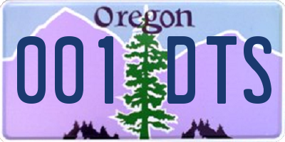 OR license plate 001DTS