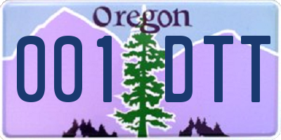 OR license plate 001DTT