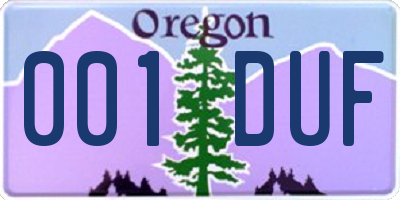 OR license plate 001DUF