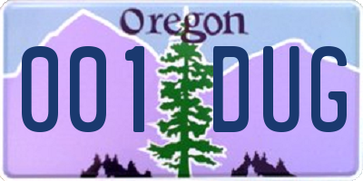 OR license plate 001DUG