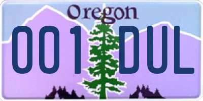 OR license plate 001DUL