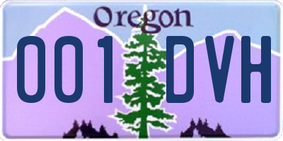 OR license plate 001DVH