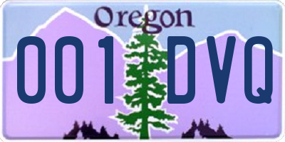 OR license plate 001DVQ