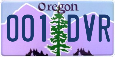 OR license plate 001DVR