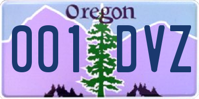 OR license plate 001DVZ