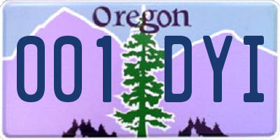 OR license plate 001DYI