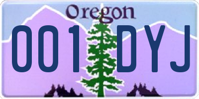 OR license plate 001DYJ