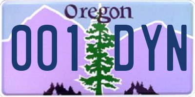 OR license plate 001DYN