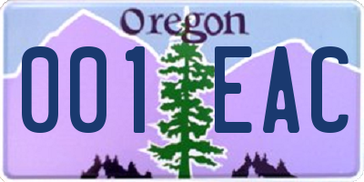 OR license plate 001EAC