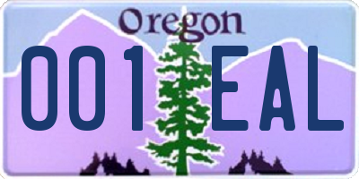 OR license plate 001EAL