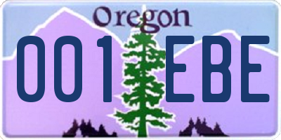 OR license plate 001EBE