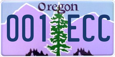 OR license plate 001ECC