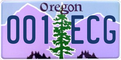 OR license plate 001ECG