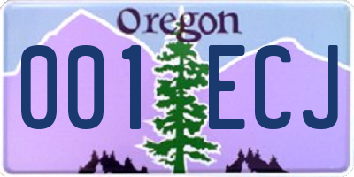 OR license plate 001ECJ