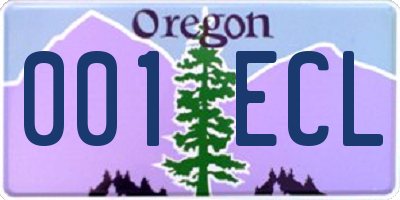 OR license plate 001ECL
