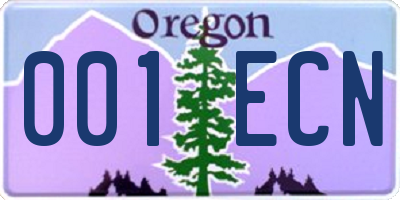 OR license plate 001ECN