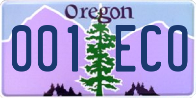 OR license plate 001ECO