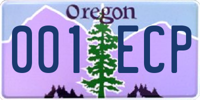 OR license plate 001ECP