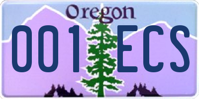 OR license plate 001ECS