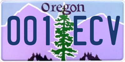 OR license plate 001ECV