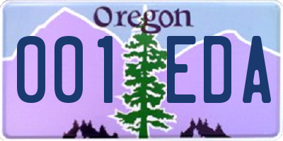 OR license plate 001EDA