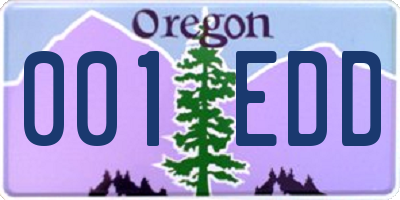 OR license plate 001EDD