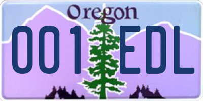 OR license plate 001EDL