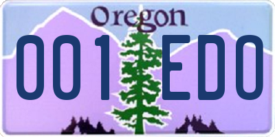 OR license plate 001EDO