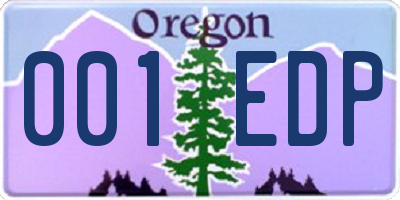 OR license plate 001EDP