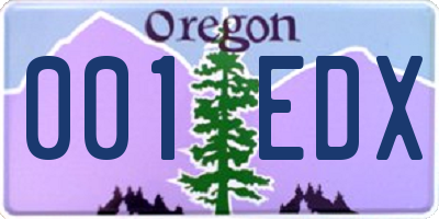 OR license plate 001EDX
