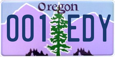 OR license plate 001EDY