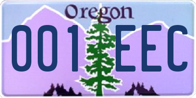 OR license plate 001EEC