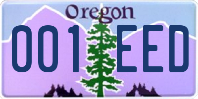 OR license plate 001EED