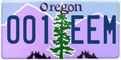 OR license plate 001EEM