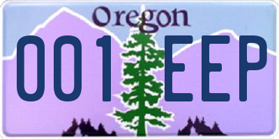 OR license plate 001EEP