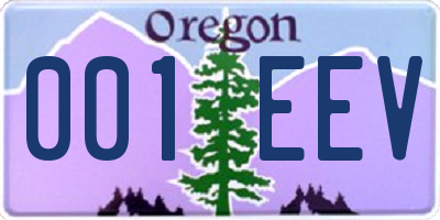 OR license plate 001EEV