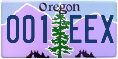 OR license plate 001EEX