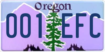 OR license plate 001EFC