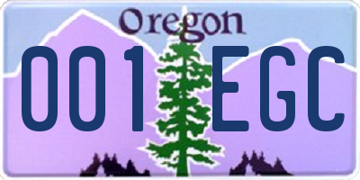 OR license plate 001EGC