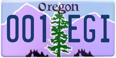 OR license plate 001EGI