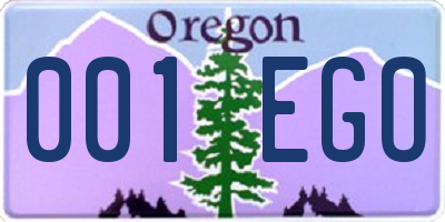 OR license plate 001EGO