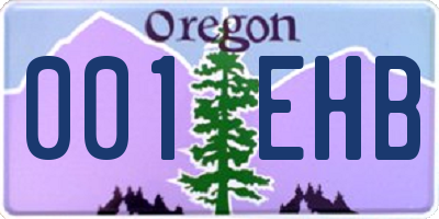 OR license plate 001EHB