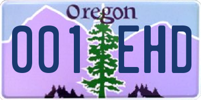 OR license plate 001EHD